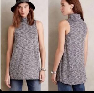 Anthropologie Postmark Gray Turtleneck Swing Sleeveless Tank Top‎ Womens